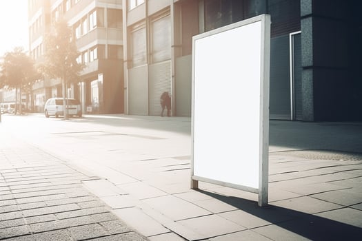 a Blank white sign board mockup isolated outside photo