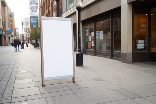 a Blank white sign board mockup isolated outside photo