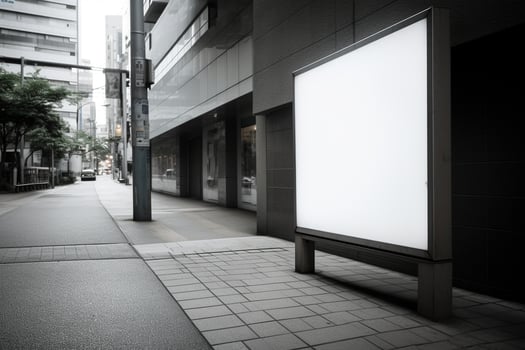 a Blank white sign board mockup isolated outside photo