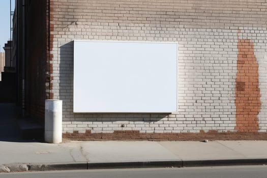 a Blank white sign board mockup isolated outside photo