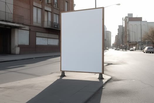 a Blank white sign board mockup isolated outside photo