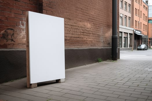 a Blank white sign board mockup isolated outside photo