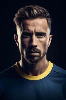 portrait of a sports athlete on a black background ai generate photo