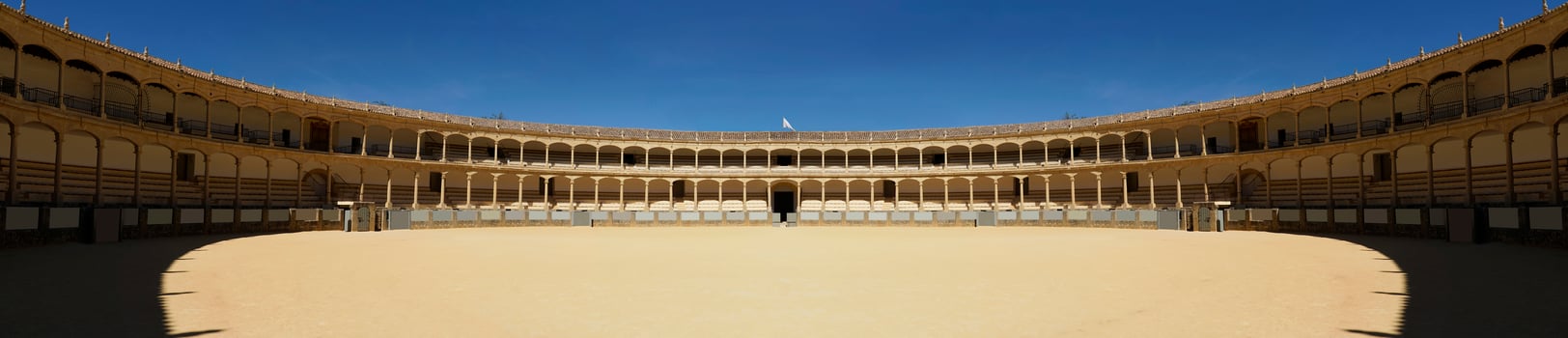 Panoramic View of Bullfight Arena in Ronda, Andalusia, Spain photo