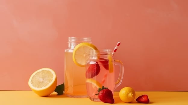 Strawberry lemonade. Illustration photo