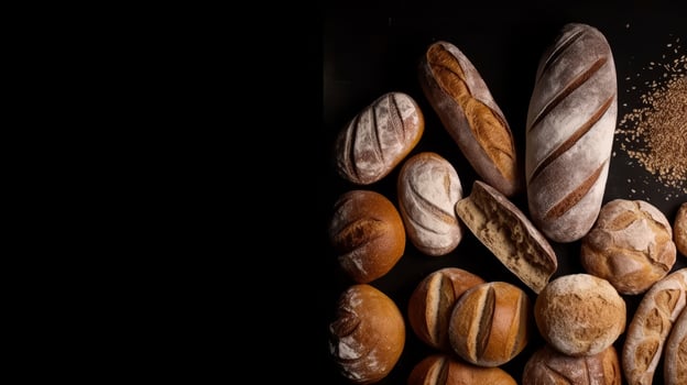 Set of fresh breads. Illustration photo