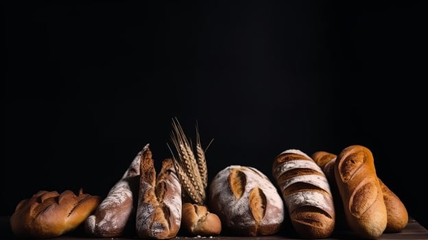 Set of fresh breads. Illustration photo