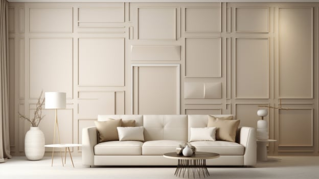 Beige minimal sofa background. Illustration photo