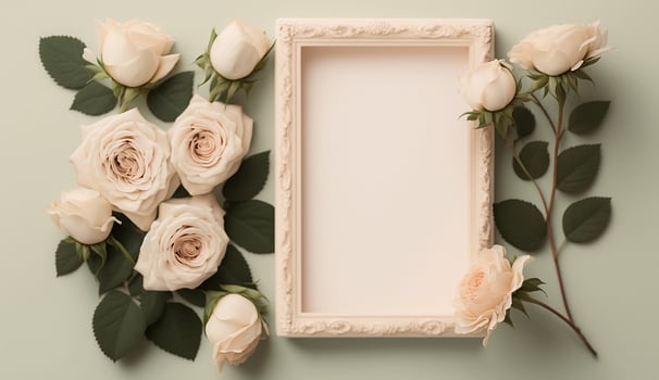 Frame wall flower 3d mockup background photo