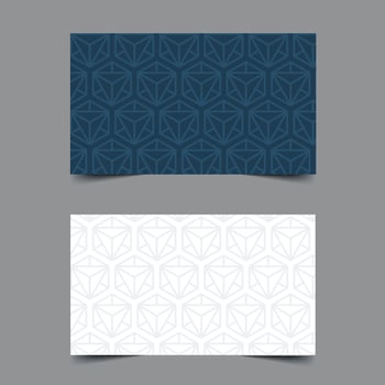 Business Card Template With Geometric Pattern, Isolated Background. photo