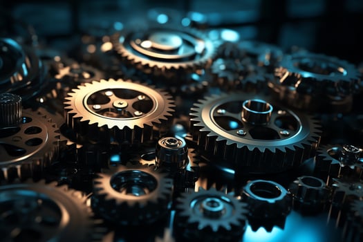 Cogs and gear wheel mechanisms hitech digital technology and engineering abstract technical background. photo