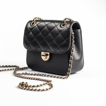 Black elegant small women's bag. Illustration photo