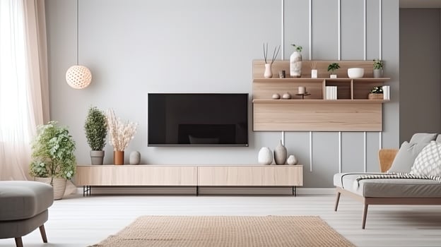 Scandinavian style living room. Illustration photo