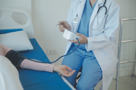 Male patient having consultation with doctor or psychiatrist who working on diagnostic examination on men's health disease or mental illness in medical clinic or hospital mental health service center photo
