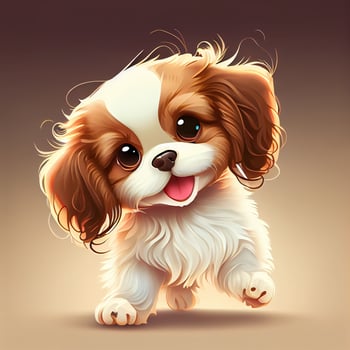 Cocker Spaniel dog digital art cartoon drawing. Animal and pet concept. Portrait illustration. photo