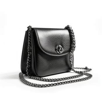 Black elegant small women's bag. Illustration photo