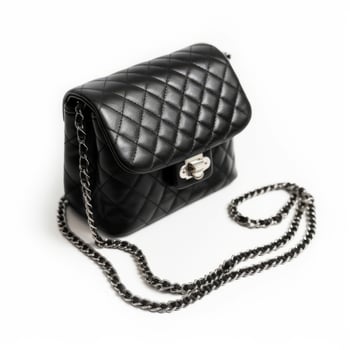 Black elegant small women's bag. Illustration photo