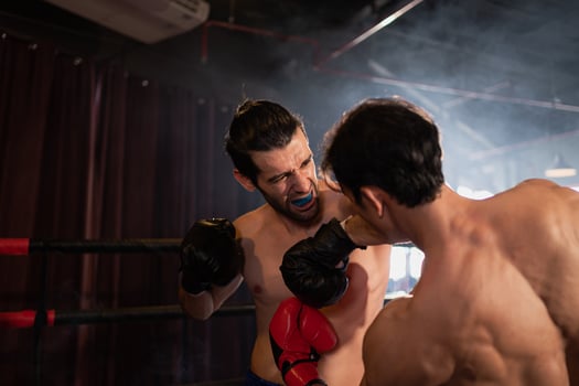 Punching is one of the master techniques of Muay Thai that is used to kick and lift to prevent kicks. which boxers are popularly used as weapons, Muay Thai,Thai martial arts. photo
