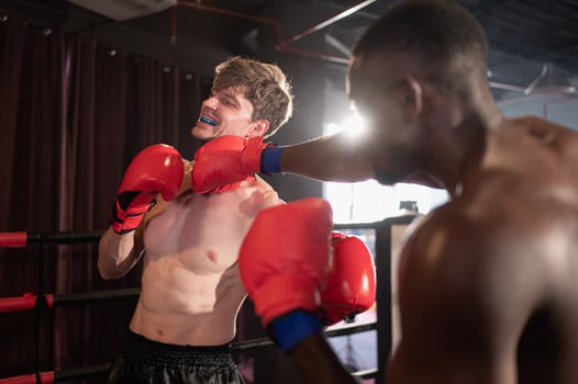 Punching is one of the master techniques of Muay Thai that is used to kick and lift to prevent kicks. which boxers are popularly used as weapons, Muay Thai,Thai martial arts. photo