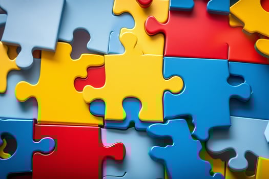 World Autism Awareness day Abstract background from puzzles. illustration photo