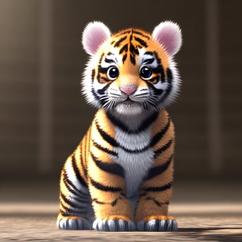 Cute tiny little tiger cub , photo