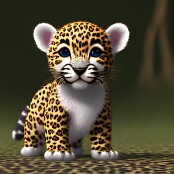 Cute tiny little leopard cub , photo