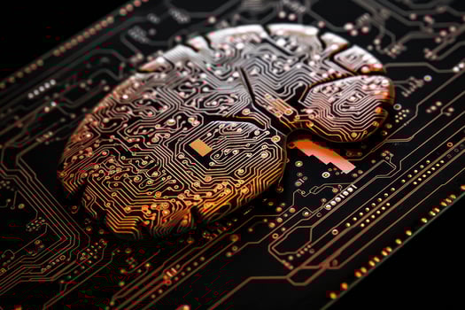 computer board in the form of the brain of a human head photo