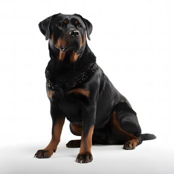 rottweiler breed dog isolated on a clear white background photo