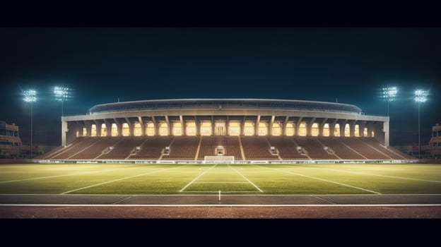 Football stadium at night. Illustration photo