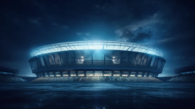 Football stadium at night. Illustration photo