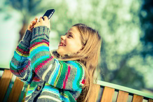 Girl Taking Smartphone Pictures photo