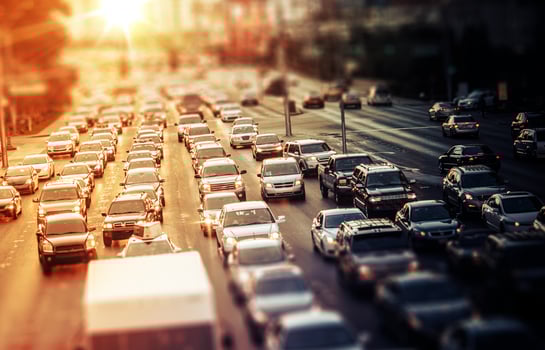 Highway Traffic at Sunset photo