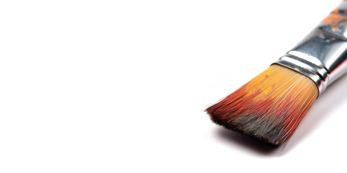 A Paint Brush on White Background and Space for Text Mockup Illustration with photo