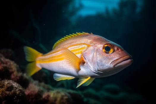 Portrait fish in the ocean ai generate photo