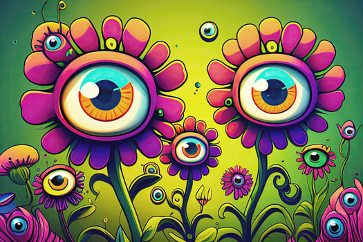 Eyes inside flower. . photo