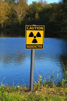 Radioactive warning sign photo