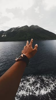 touching nature and the sea photo