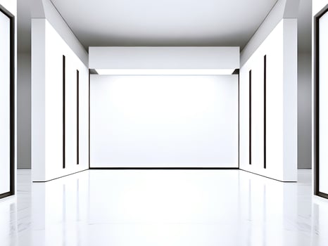 Interior of an empty white studio room. photo