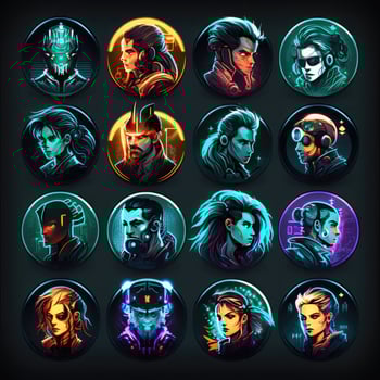 glow cyberpunk character avatar photo
