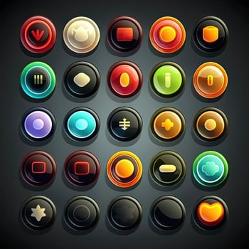 glossy round game button photo