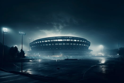 a football stadium at night . photo