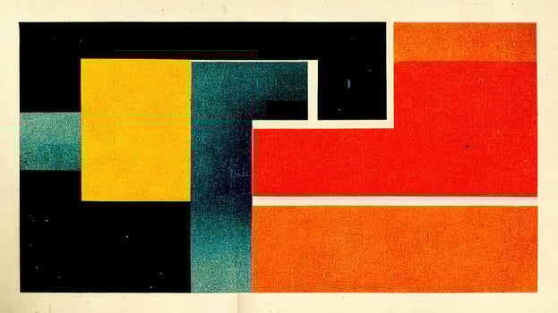 , abstract Bauhaus style background with grainy paper texture. Trendy contemporary minimal 20s geometric design. Digital art. photo