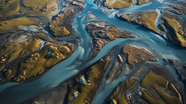 airborne picture of an icelandic stream. photo