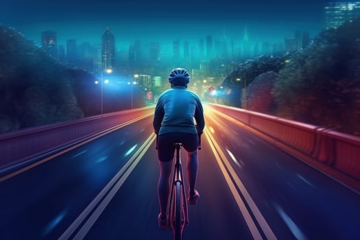 Sportsman rides a bicycle, Illustration photo
