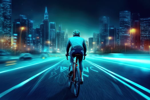 Sportsman rides a bicycle, Illustration photo