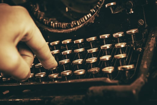 Typing on Vintage Typewriter photo