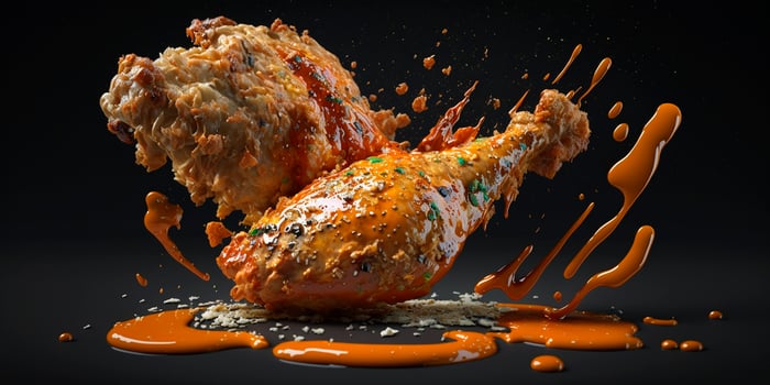 Illustration of fried chicken nuggets delicious content photo