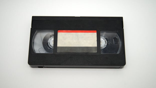 VHS Tape Black Casettee with Film 80's Style photo