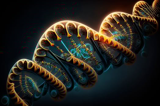 DNA structure with black background photo