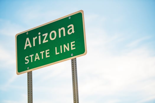 Arizona State Line Road Sign photo